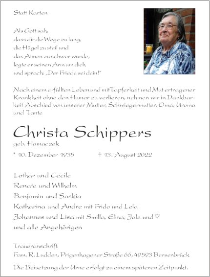 Christa Schippers